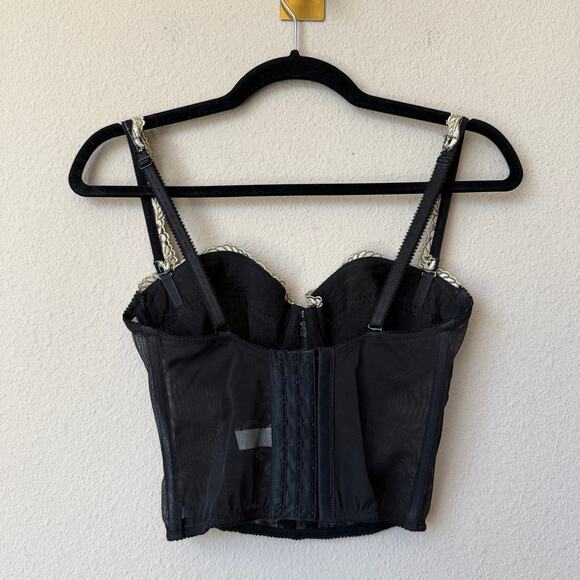 Vintage Felina Lingerie Embroidered Mesh Bustier Corset Top Size 34C - Picture 2 of 4